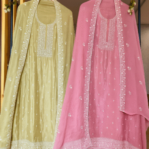 Silk-Cotton Embroidered Suit Set
