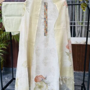 Mint Green Pure Linen Suit Set